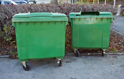 Different types of business waste segregated for recycling
