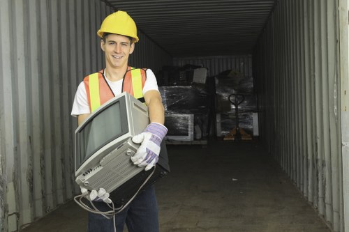 Professional waste removal team handling large volumes of rubbish